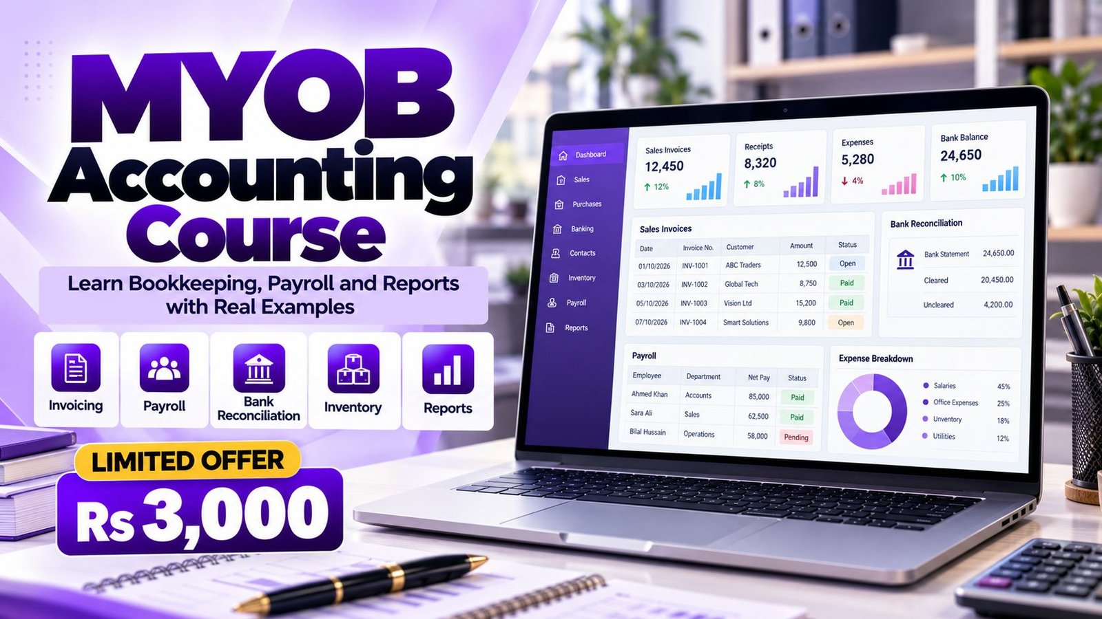 MYOB Accounting course in Lahore - Accountech (banner)
