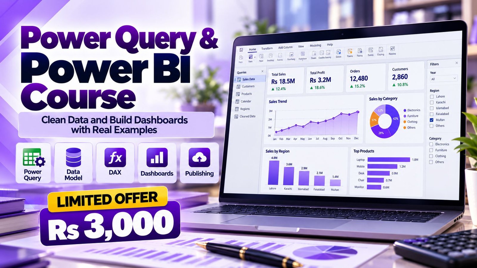 Power Query and Power BI course in Lahore - Accountech (banner)