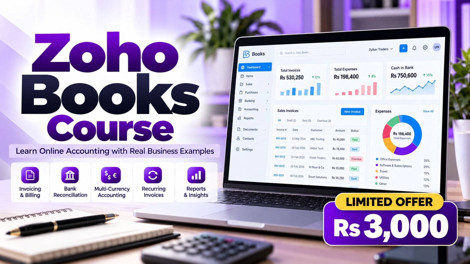 Zoho Books course in Lahore - Accountech (banner)